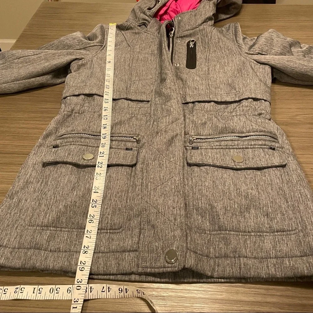 Point Zero Gray Long Sleeve Hooded Coat Size M‎
